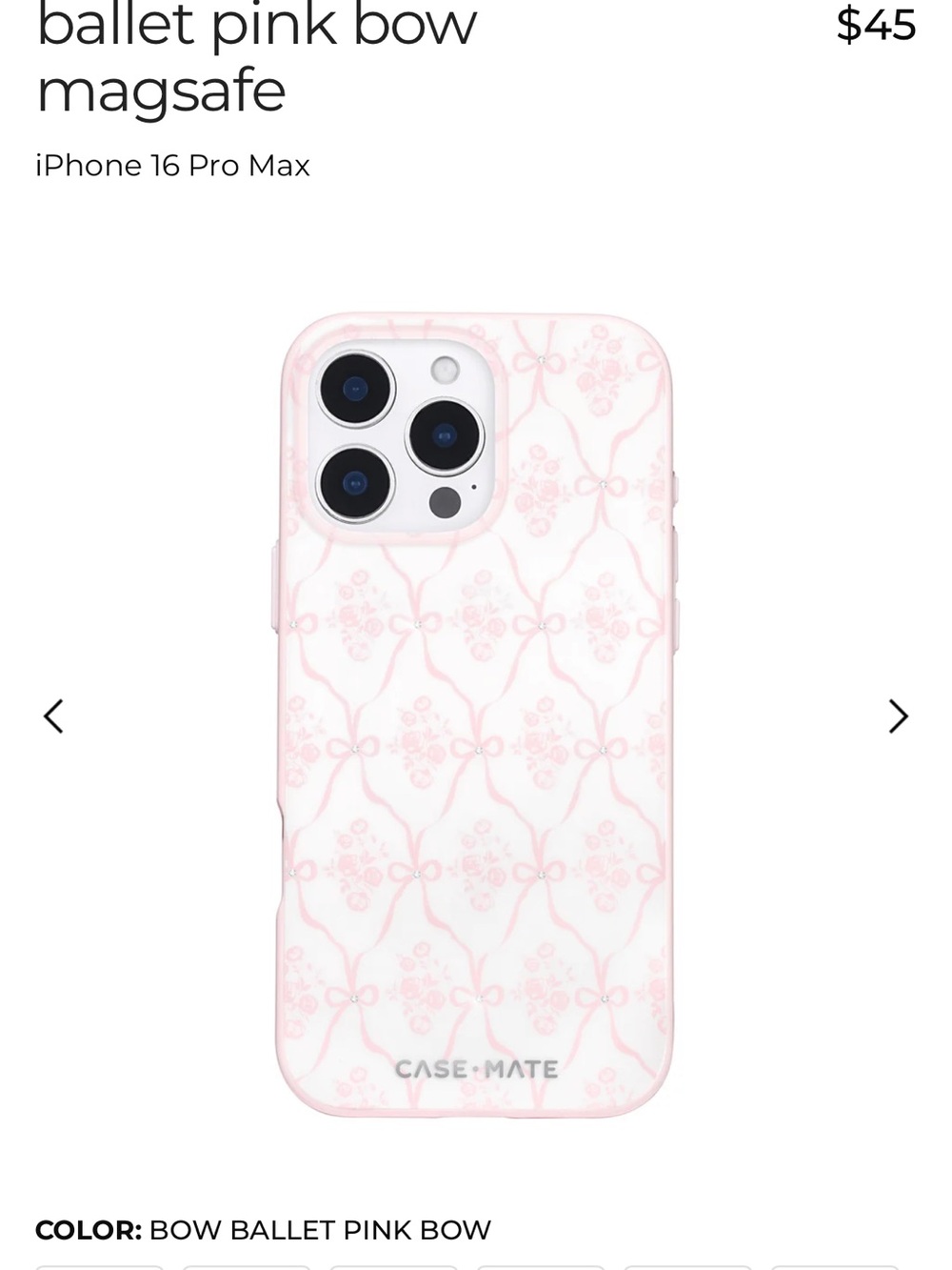 case-mate Ballet Bow Pink MagSafe Case